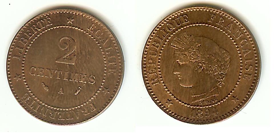 2 Centimes Cérès 1894A Paris BU
